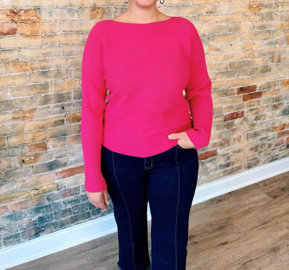 NEW ALLIE ROSE kendal pullover sweater in hot pimk